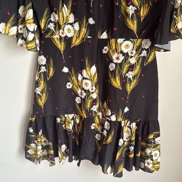 BORGO DE NOR DRESS ALBA BLACK FLORAL PRINT CREPE - Picture 10 of 13